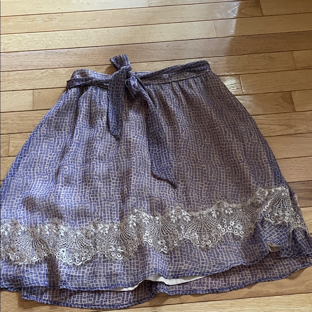 Darling Textured Purple Skirt with Lace Trim